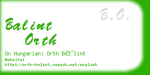 balint orth business card